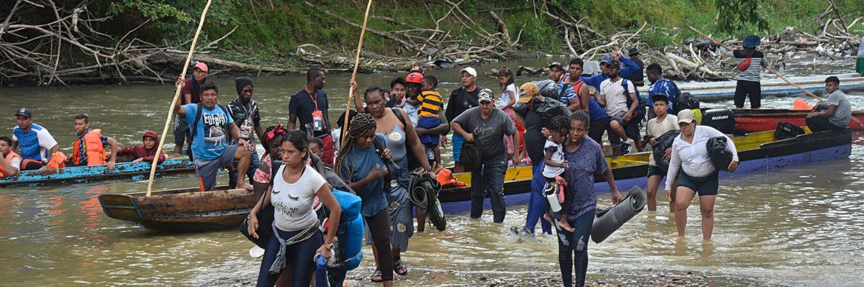 Migrantes cruzando la selva del tapón del Darién - crédito Comisión de Derechos Humanos de las Naciones Unidas.