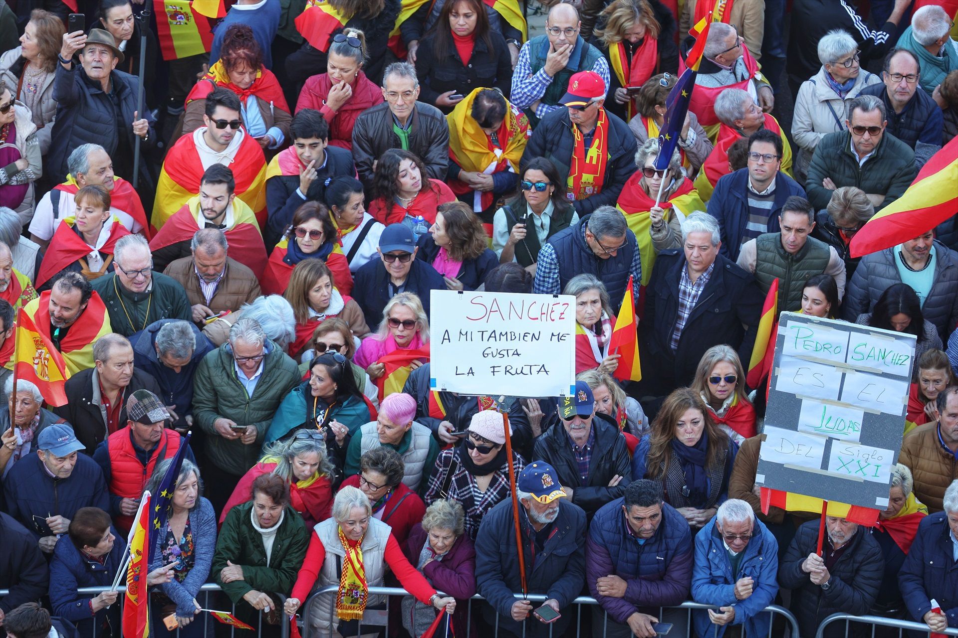Manifestación contra la amnistía. (Ricardo Rubio / Europa Press)