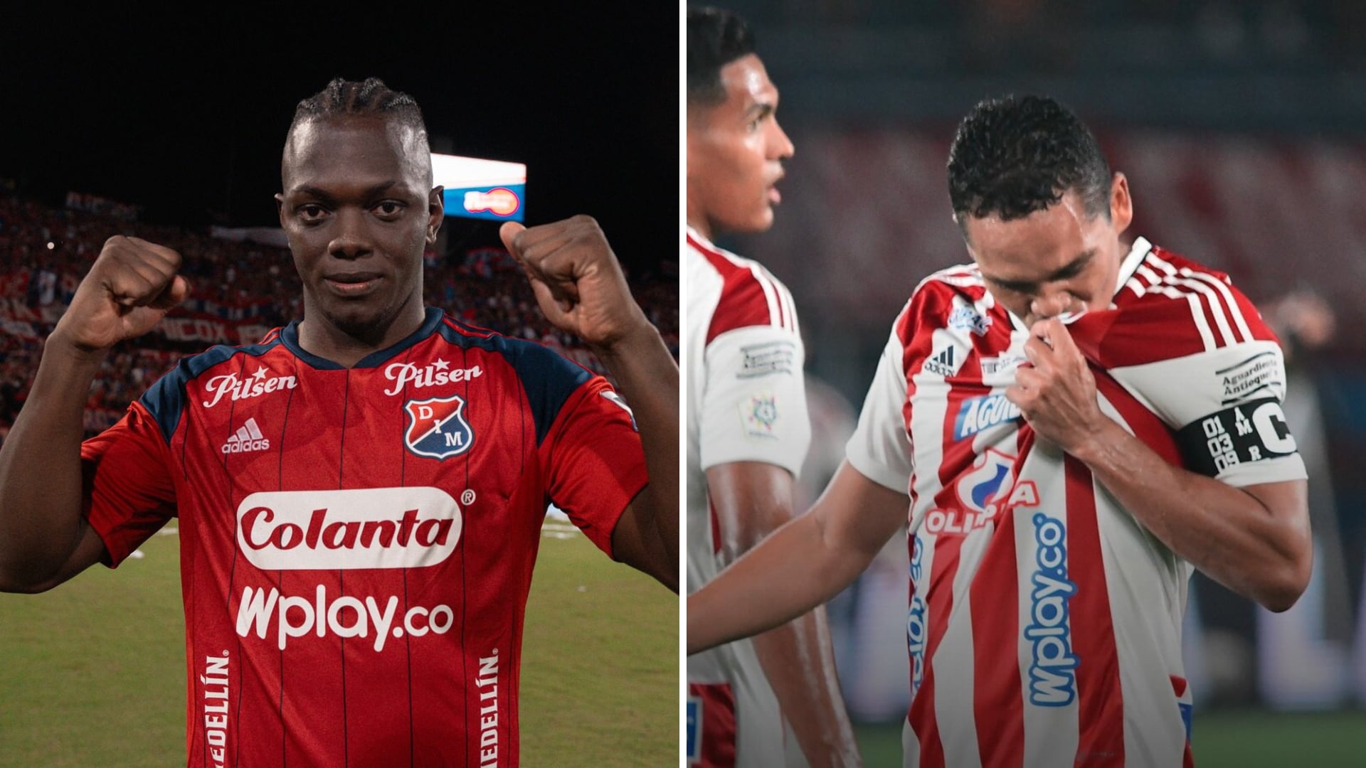Edwuin Cetré y Carlos Bacca luchan por el título de ser el máximo goleador de la Liga BetPlay II-2023 - crédito @DIM_Oficial y @JuniorClubSA