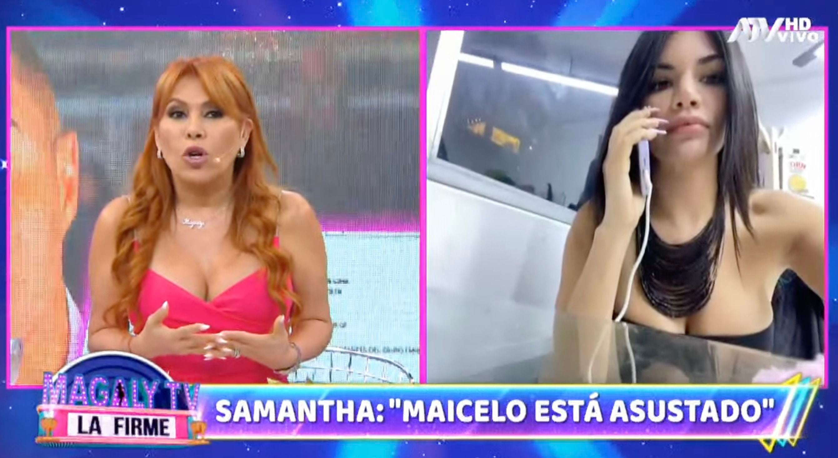 Samantha Batallanos conversa con Magaly Medina sobre el denunciado por violencia física y psicológica Jonathan Maicelo.