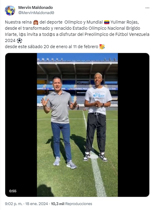 Mervin Maldonado, ministro del Deporte de Venezuela, invitó a los ciudadanos del país a disfrutar del Torneo Preolímpico Venezuela 2024 - crédito Captura de pantalla.