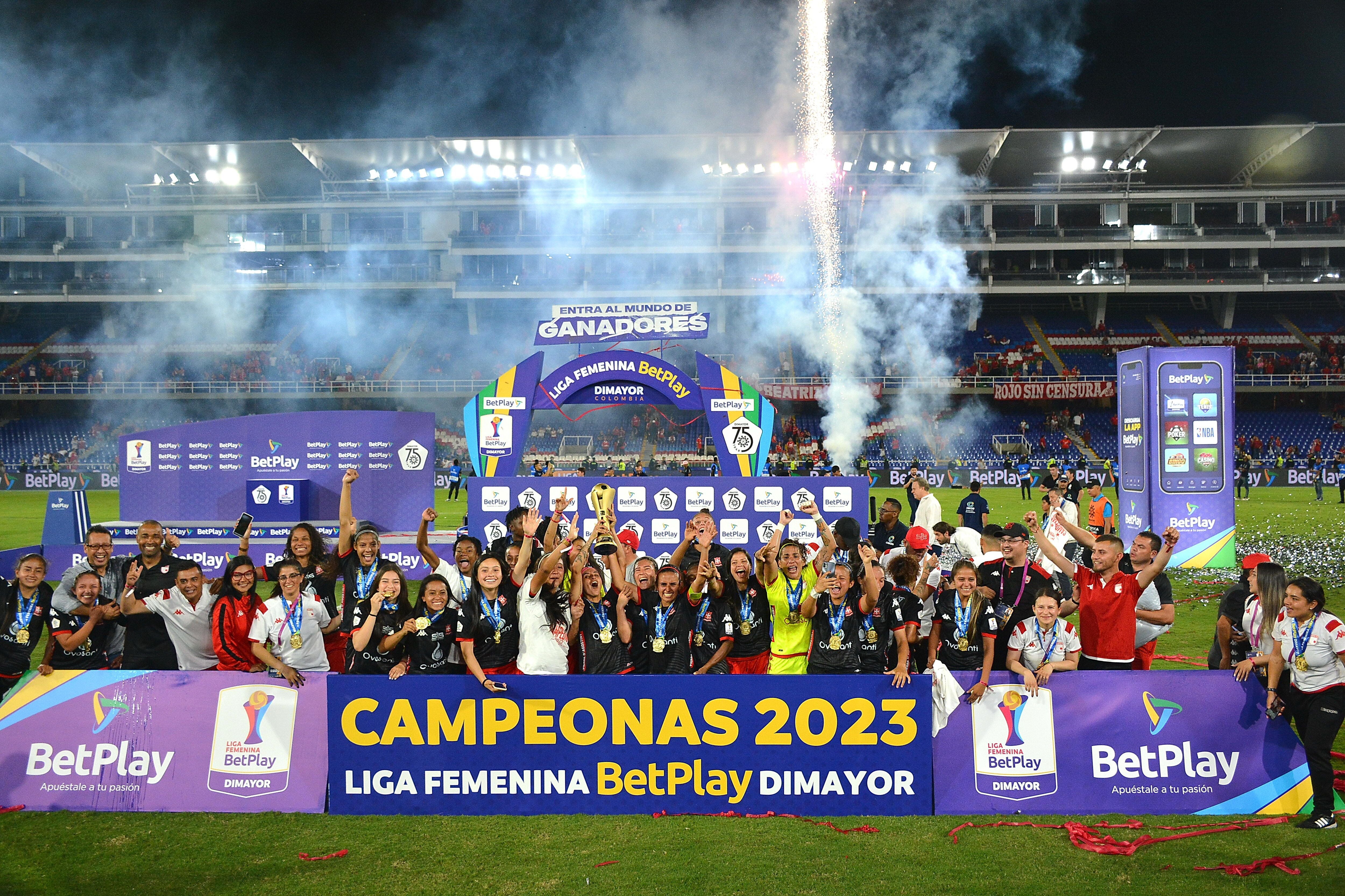 Independiente Santa Fe se coronó campeón de la Liga BetPlay femenina 2023. Colprensa.