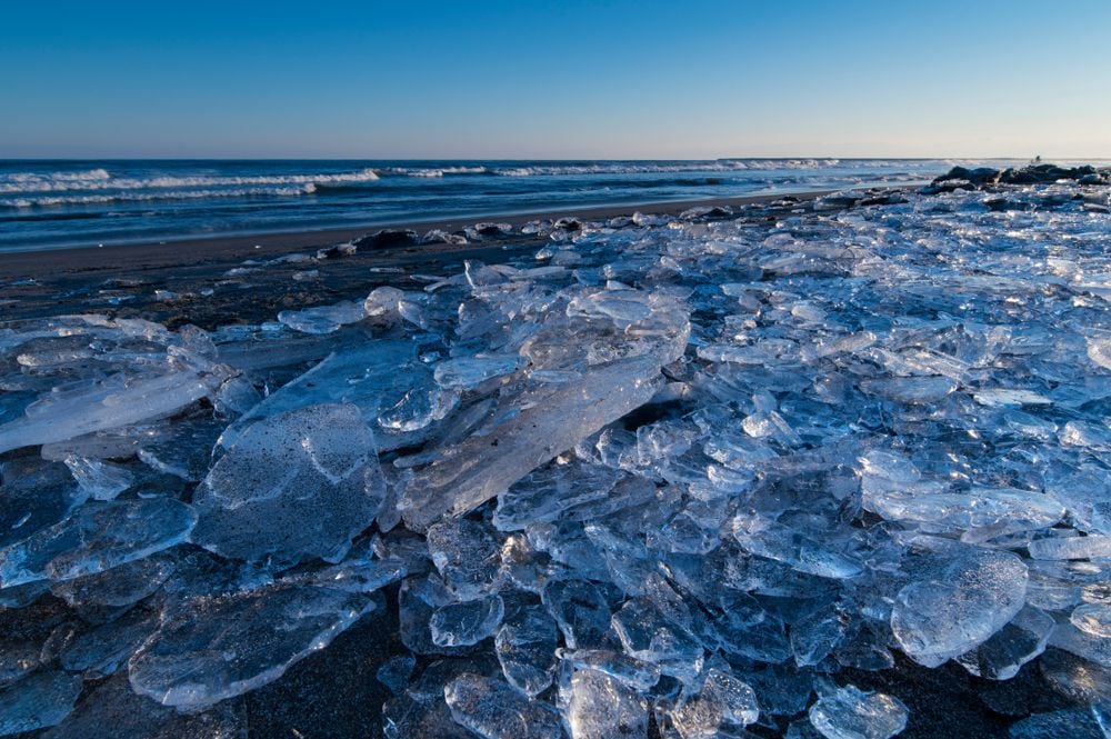Toyokoro Ice Beach, en Japón (Shutterstock).