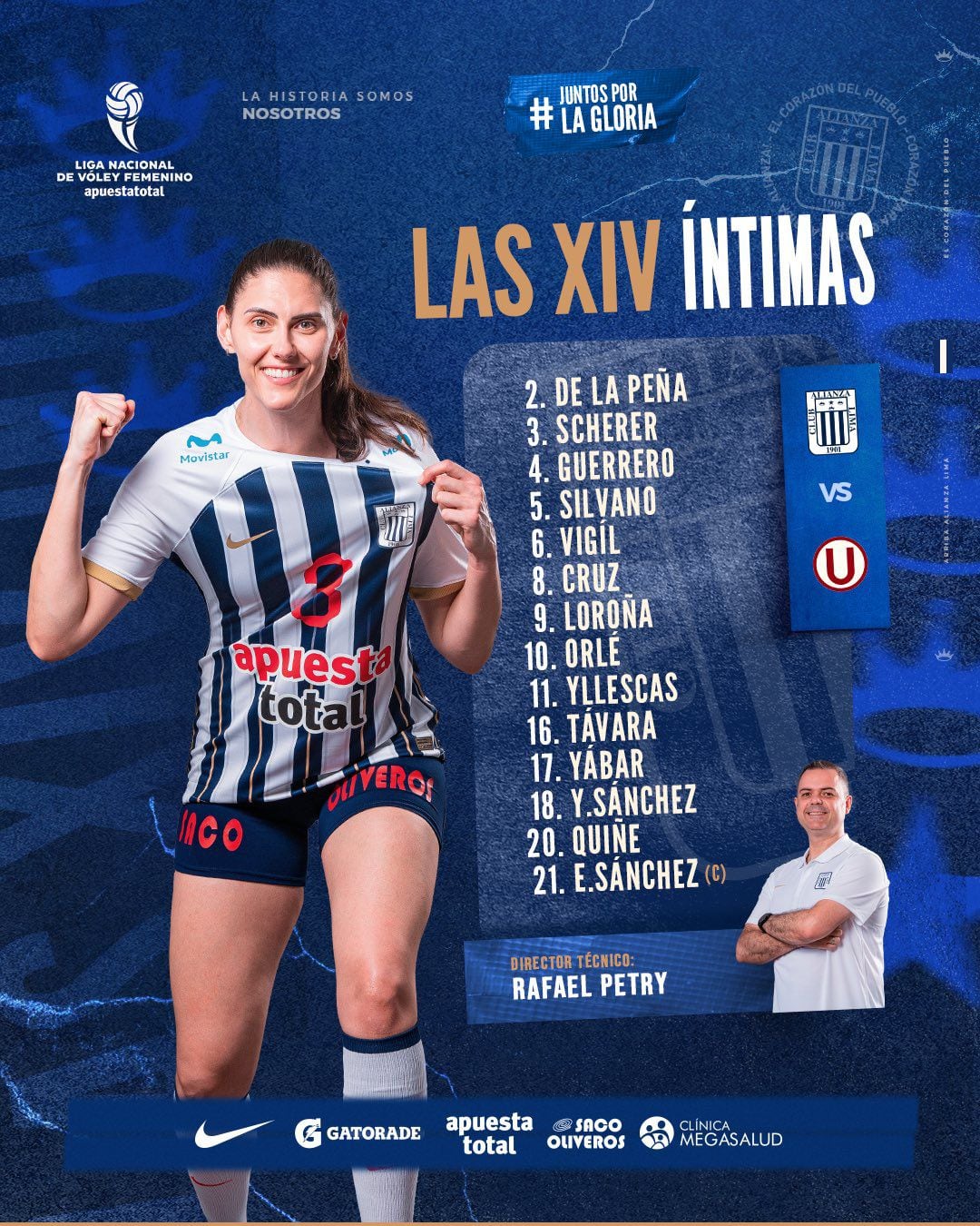Las 14 voleibolistas de Alianza Lima que enfrentarán a Universitario.