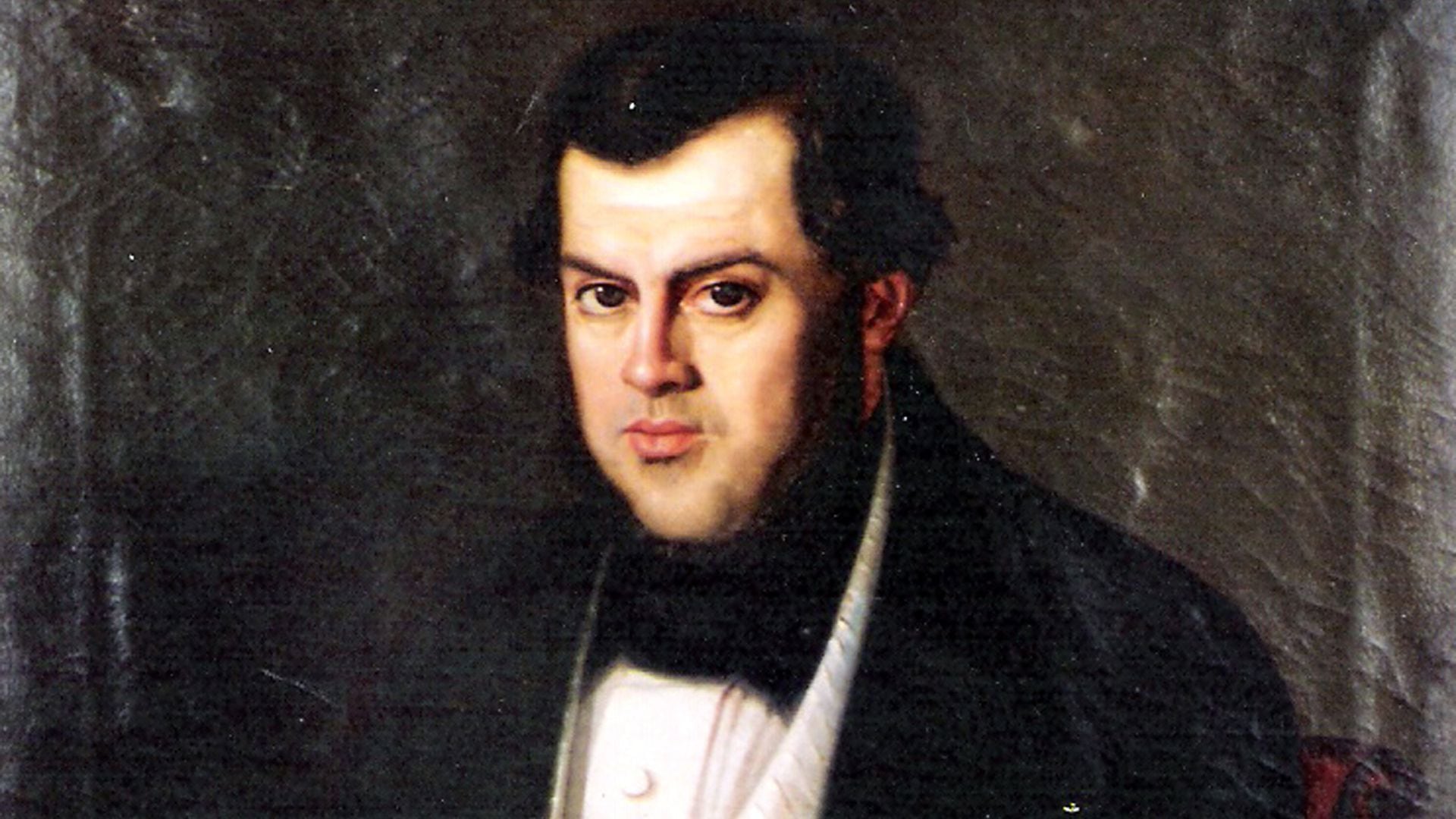Un joven Sarmiento, en un óleo de Benjamín Franklin Rawson, en 1845