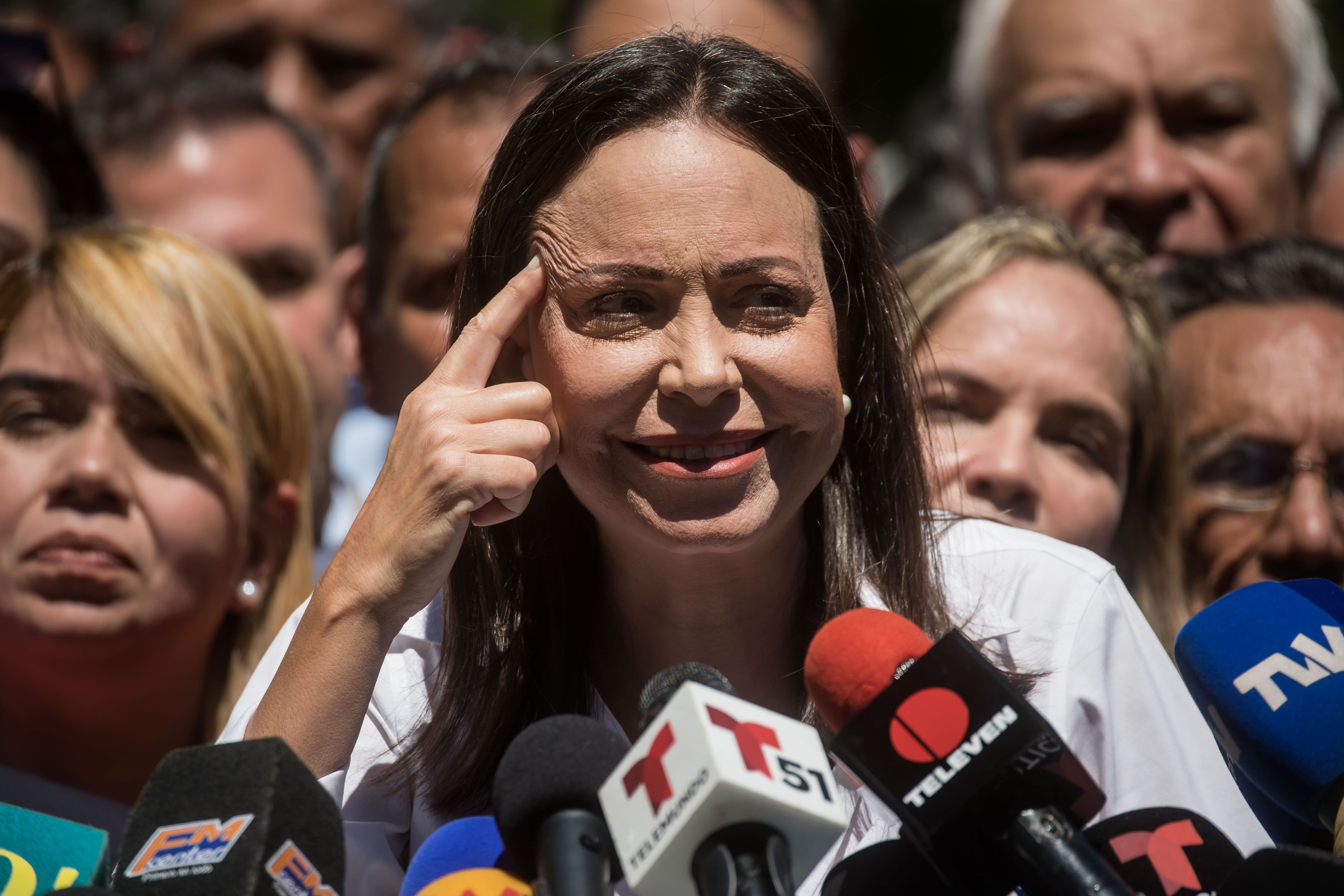 María Corina Machado levantó la voz contra la brutalidad del régimen venezolano mientras recibe el respaldo de figuras como Andrés Pastrana - crédito Miguel Gutiérrez/EFE