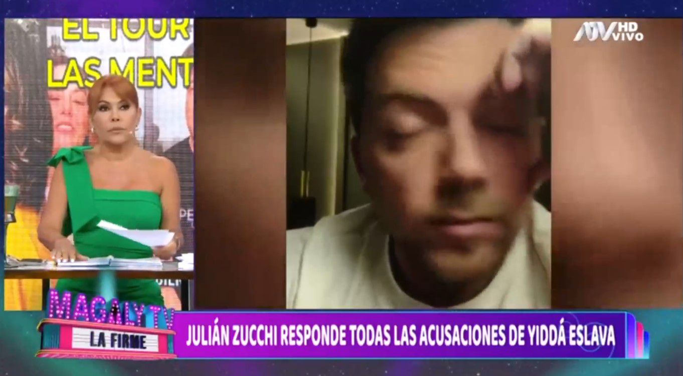 Yiddá Eslava lo seguía a Julián Zucchi con GPS. (Captura: Magaly TV La Firme)