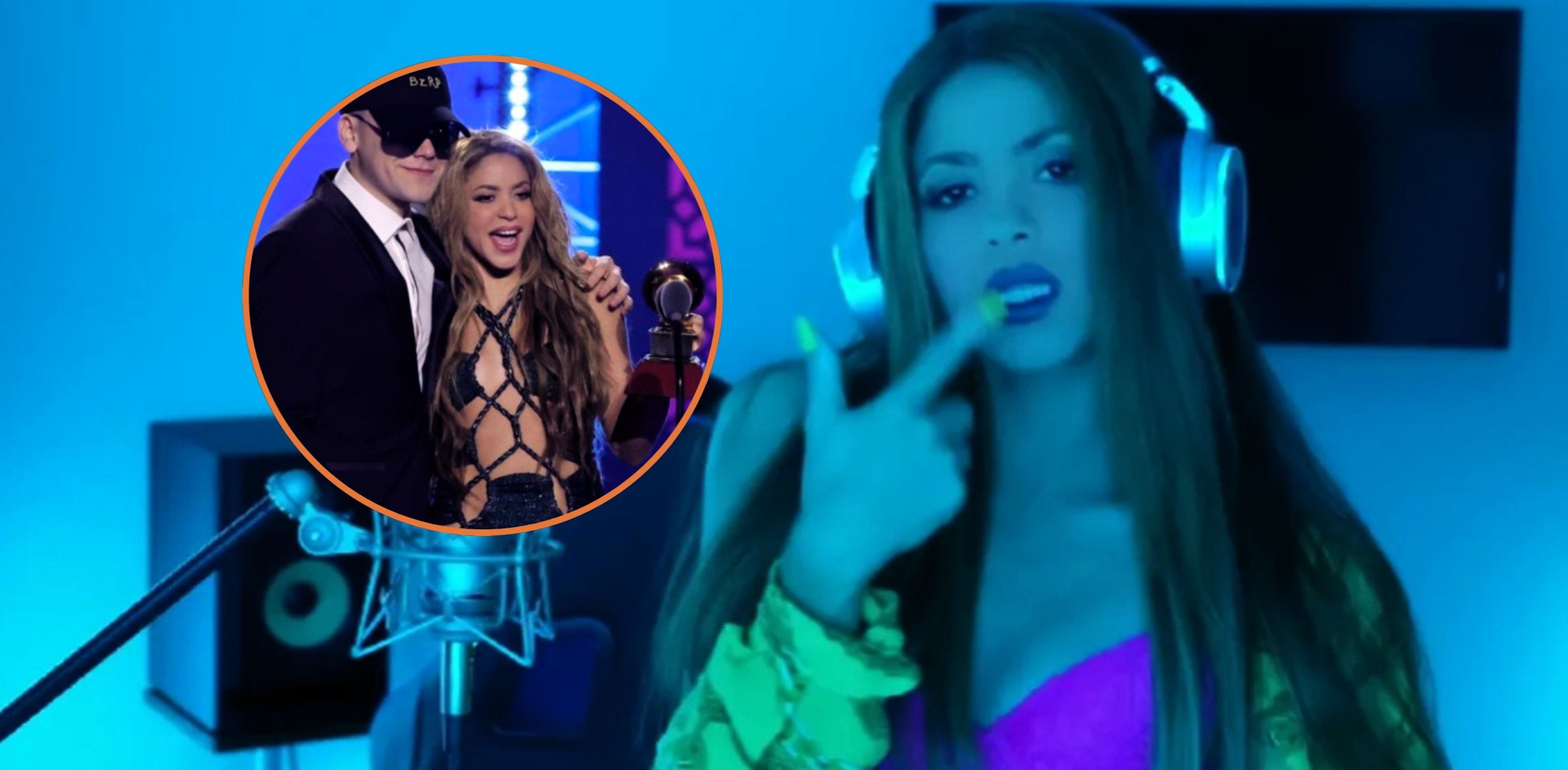 Shakira y Bzrp en un montaje de Infobae Colombia