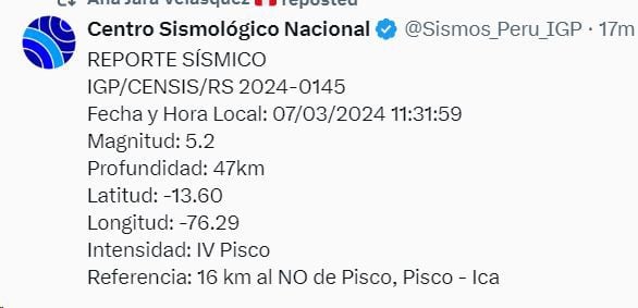 sismo - peru