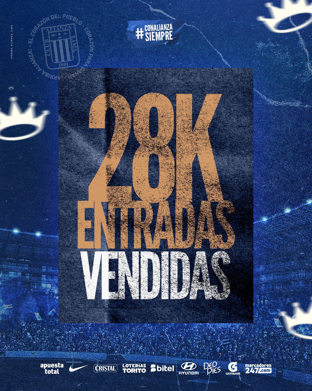 Se han vendido 28 mil entradas para el Alianza Lima vs Sport Boys por fecha 12 del Torneo Apertura.