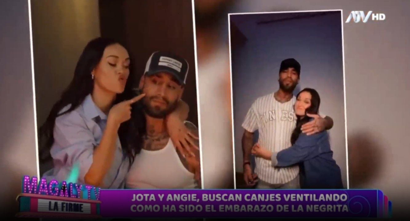 Magaly Medina critica a Angie Arizaga y Jota Benz por exponer su embarazo por canje en redes sociales. (Captura: Magaly TV La Firme)