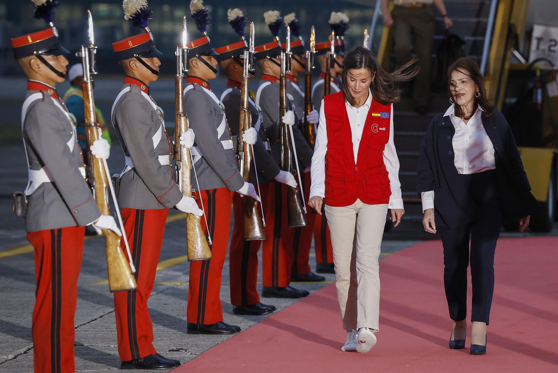 La reina Letizia a su llegada a Guatemala. (EFE)