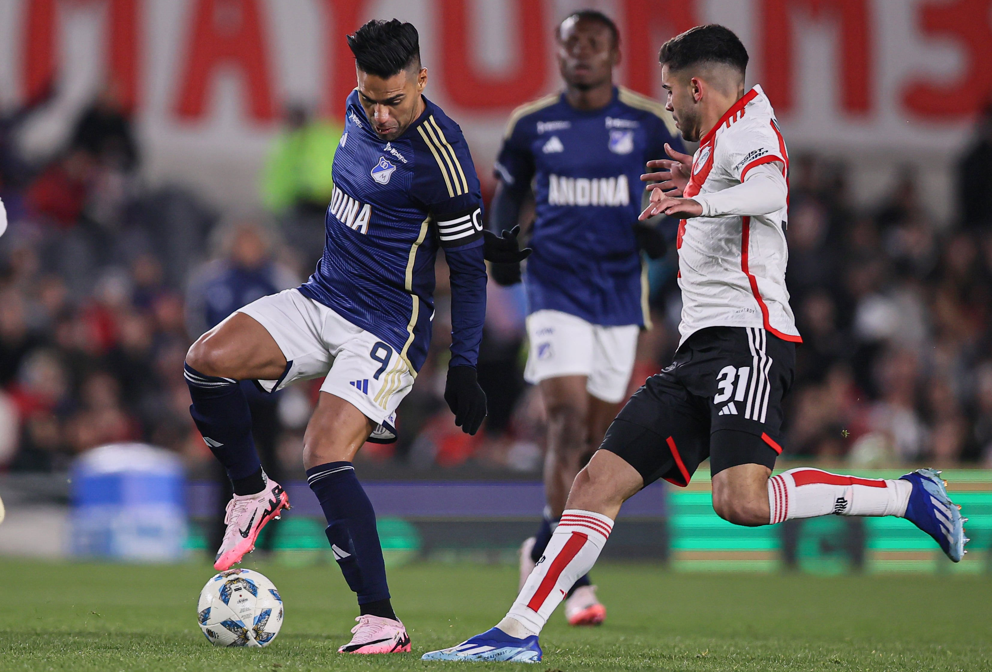 Falcao García en su primer partido, en el amistoso ante River, y ahora espera arrancar en la Liga BetPlay - crédito EFE 