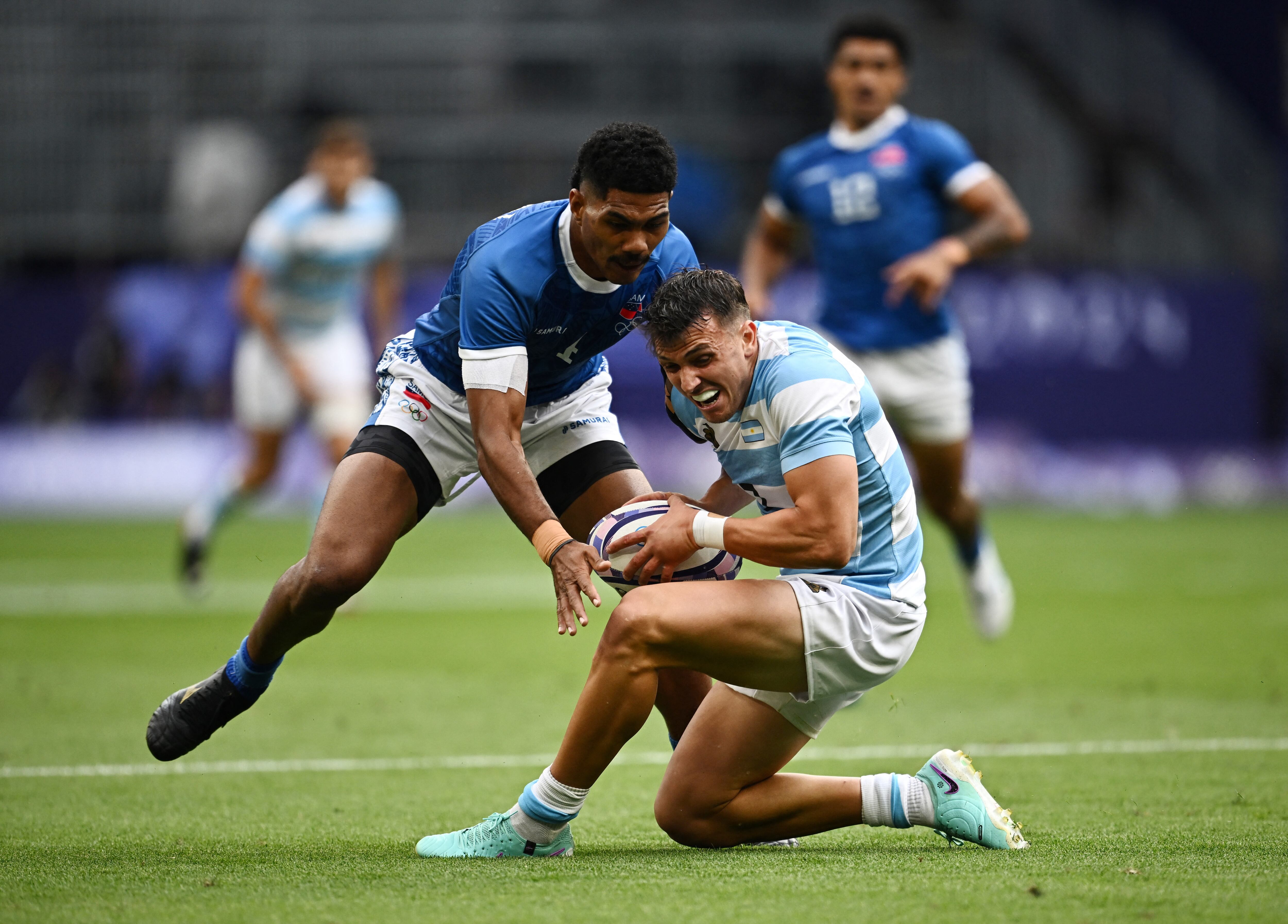 Los Pumas 7s lograron este miércoles dos victorias en igualdad de presentaciones por el Grupo B (REUTERS/Dylan Martinez)