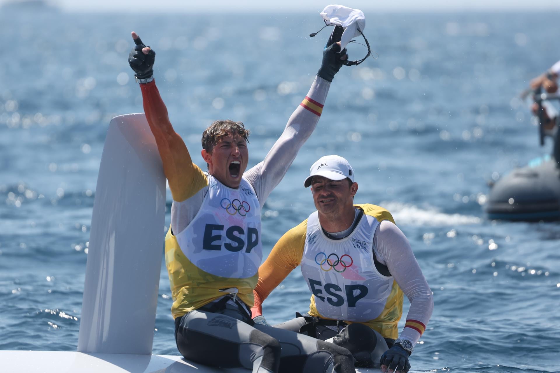 Los deportistas españoles Diego Botín y Florian Trittel (EFE/EPA/OLIVIER HOSLET)