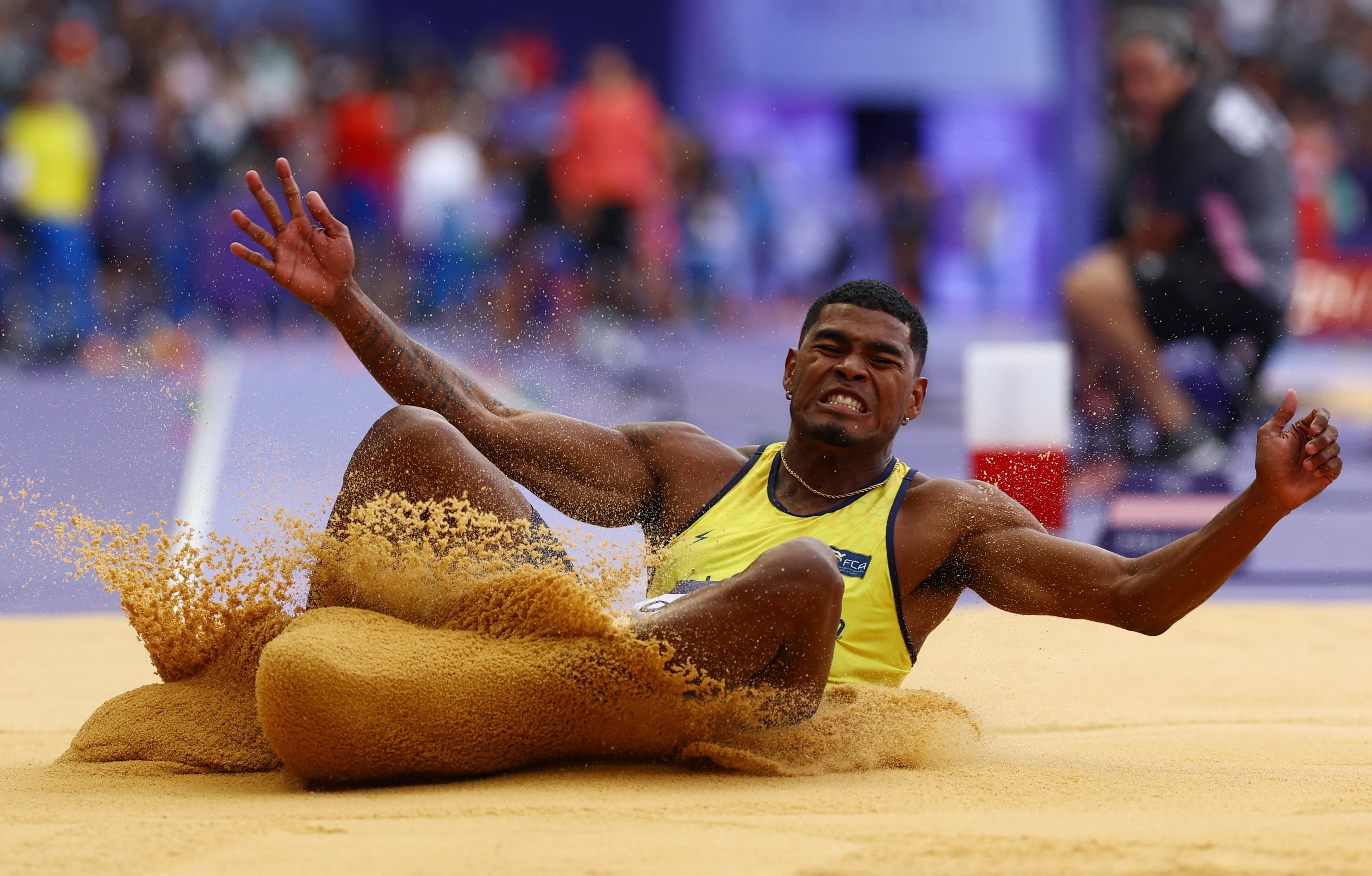 Dalmero saldrá en la sexta posición en la prueba de salto largo de París 2024 en el estadio Saint Denis REUTERS/Kai Pfaffenbach