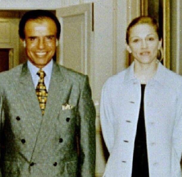 Madonna con Menem- Telam